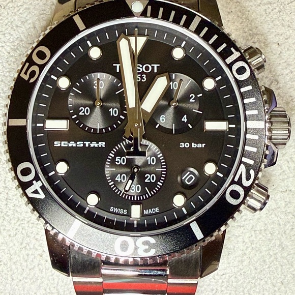 Tissot Other - Tissot Seastar Chronograph Date Designer Dive Mens Watch